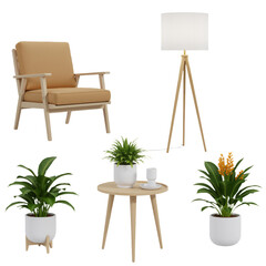 wooden chair with flowers