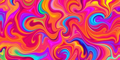 Vibrant kaleidoscope of summer hues, swirling abstract shapes,  warm,  ocean
