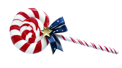 Swirl Lollipop with Festive Ribbon and Star Decoration