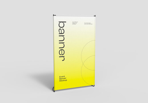 Event Roll-Up Banner Mockup for Corporate and Advertising
