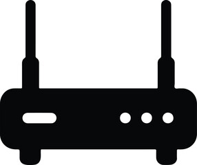 Silhouette wireless router vector icon for home internet vector illustrator