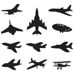 airplane icons set