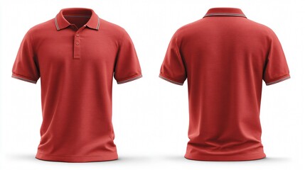 Professional Front and Back Red Polo Shirt Mockup for Fashion Designers