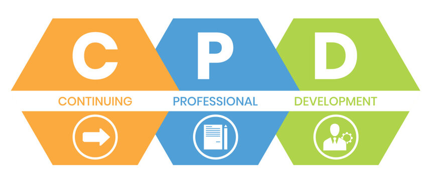 CPD - Continuing Professional Development acronym. business concept background. vector illustration concept with keywords and icons. lettering illustration with icons for web banner, flyer	