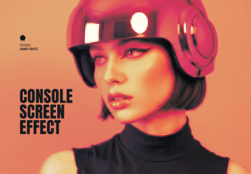 Console Screen Pixelated Photo Effect