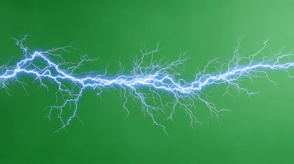 A striking image of electric lightning against a vivid green background, showcasing the power and beauty of nature's energy.