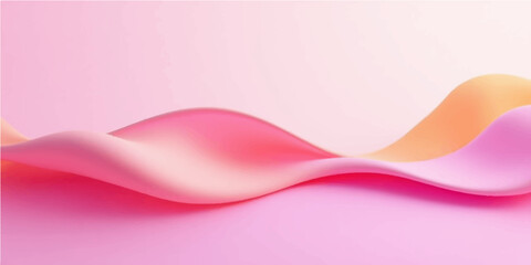 Pink and white wave background with soft curves and artistic design elements