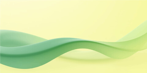 Abstract green wave background with flowing curves and natural eco design elements