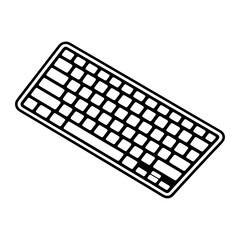 Black keyboard outline computer technology