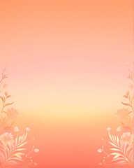 Soft Coral Floral Background: Delicate floral accents frame a warm, gradient backdrop, creating a serene and inviting atmosphere.