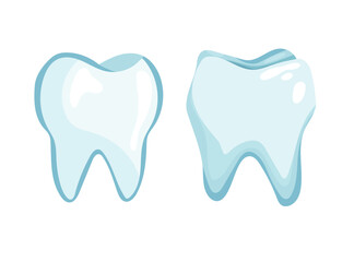 Tooth. Flat vector clipart, illustration with isolated background.