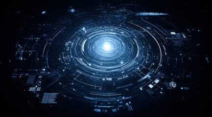 Futuristic Technology Interface with Glowing Light: A High-Tech Digital Background for Innovation and Connectivity