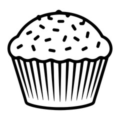 Muffin with sprinkles cupcake baked good