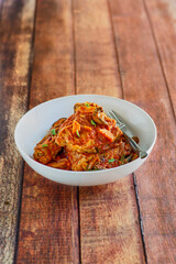 chicken cacciatore with carrots and mushroom gravy
