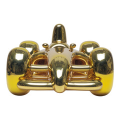 Futuristic Gold Racing Car with Transparent Design
