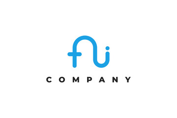 letters a f u i minimal logo design