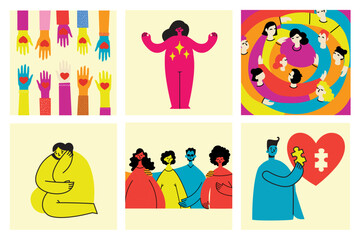 Take care of your body, take care of your health and mind. Increase awareness of mental health. Mental Health Awareness Month. Control, Prevention campaign and protection.