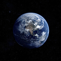 Fototapeta premium Planet Earth viewed from space with North and South America visible