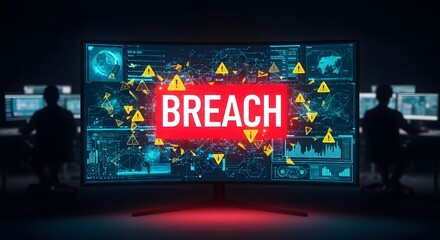 Fototapeta premium Cybersecurity Breach Alert