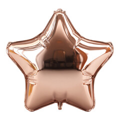 Rose Gold Star Balloon with Transparent Background