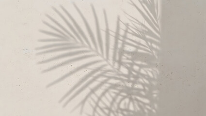 Serene Palm Leaf Shadow Overlay: Minimalist Beige Textured Background