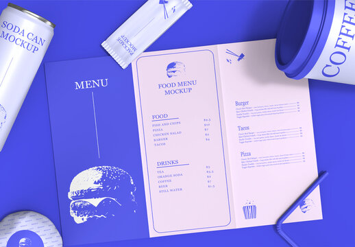 Restaurant Food Menu Card Mockup