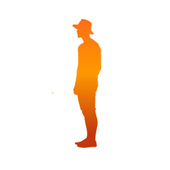 Man With Bucket Hat Silhouette Gradient