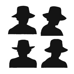 Man With Bucket Hat Silhouette Gradient