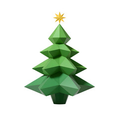 Obraz premium A 'low poly' 3D Christmas tree.