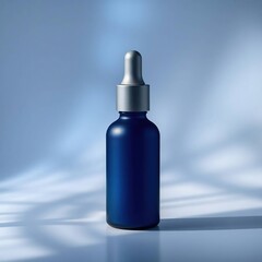 Blue Glass Dropper Bottle Mockup.