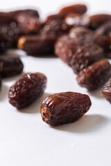 Fresh Medjool Dates on White Background