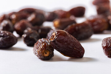 Fresh Medjool Dates on White Background