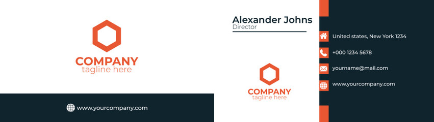 Clean Minimal Red Business Card Template premium vector Design modern illustration for business