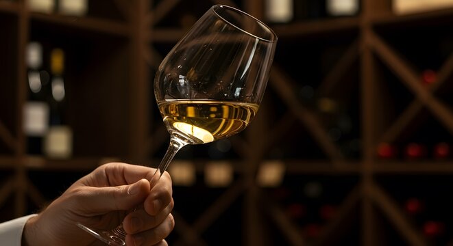 Close-up of a person tasting wine