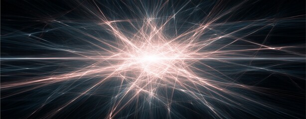 Celestial Burst of Energy: A mesmerizing depiction of a cosmic explosion, rendered in an abstract style, featuring a central nucleus and radiating streams of energy.