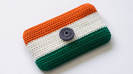Celebrate India with this beautiful handmade crochet flag, perfect for patriotic holidays and cultural events
