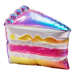 Colorful Transparent Cake Slice with Sprinkles