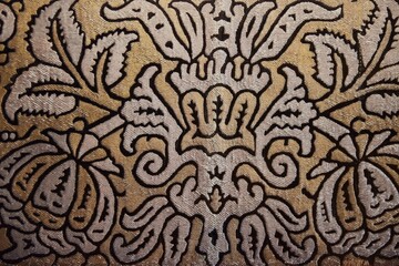 Antique fabric of the 16th century, texture, close-up