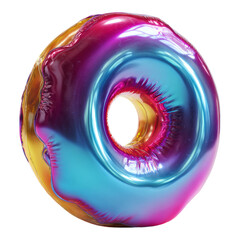 Colorful Transparent Donut with Glossy Finish