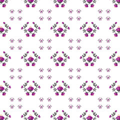 Floral arrangement pattern with blossoms and leaves