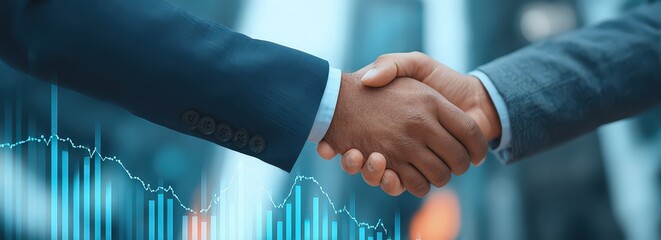Businessmen Handshake With Charts Overlay