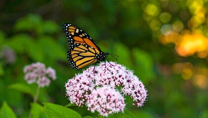Monarch butterfly on purple flower