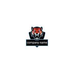 This logo features a tiger's head with a fierce and sharp expression, facing forward. The dominant color on the tiger's face is orange with black and white accents.