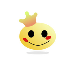 Cute Smiley Face with Royal Crown