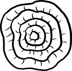 Greek pastry Spanakopita Tiropita sketch isolated on background. Filo pastry pie, national food, stuffed snail shaped snack. Vector illustration. Design for cafe, menu, card, sign, logo, bakery