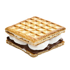 Fototapeta premium Delicious S'mores Sandwich Sweet Treat Crispy Crackers Chocolate Marshmallow Goodness