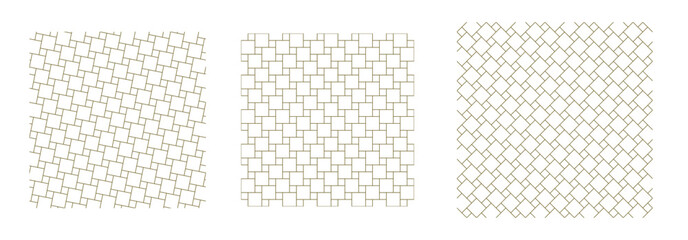 A set of three options for a seamless geometric pattern of large and small squares