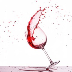 Fototapeta premium Red wine splash captured in mid air