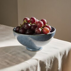 Grapes in a blue bowl