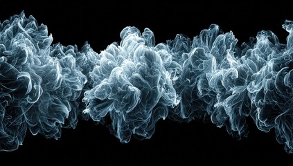 Abstract Blue Dot Cloud on Black Background